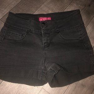 Black jean shorts stretchy too!